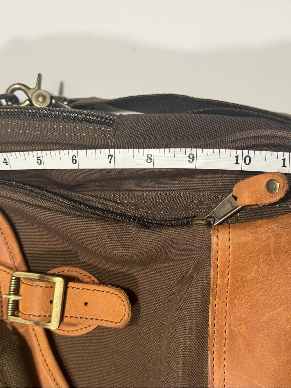 Vintage Cabela's Brown Canvas Laptop Brief with Tan Leather Trim - Picture 10 of 11